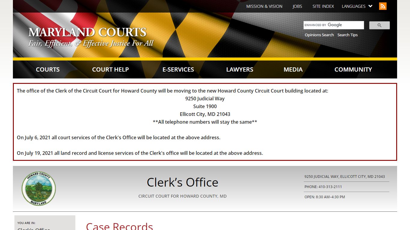 Case Records | Maryland Courts